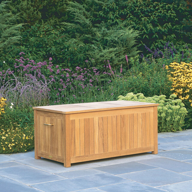 53″ Teak Cushion Storage Box 01