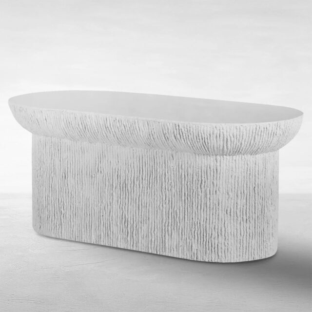 Brant Cast Stone Oval Coffee Table 01
