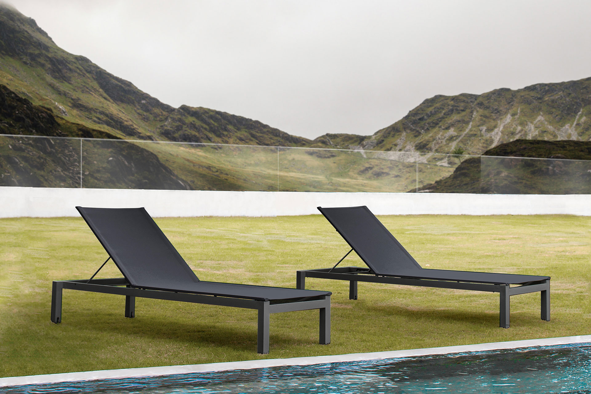 Effel Sling Chaise with Wheels 01