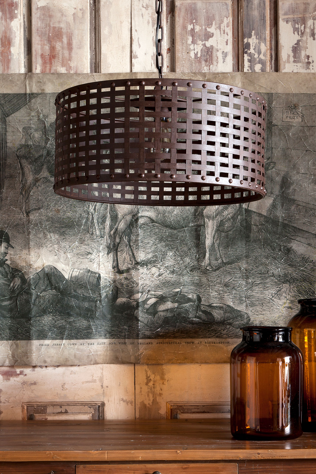 Light Woven Metal Pendant 01* | Patio 1